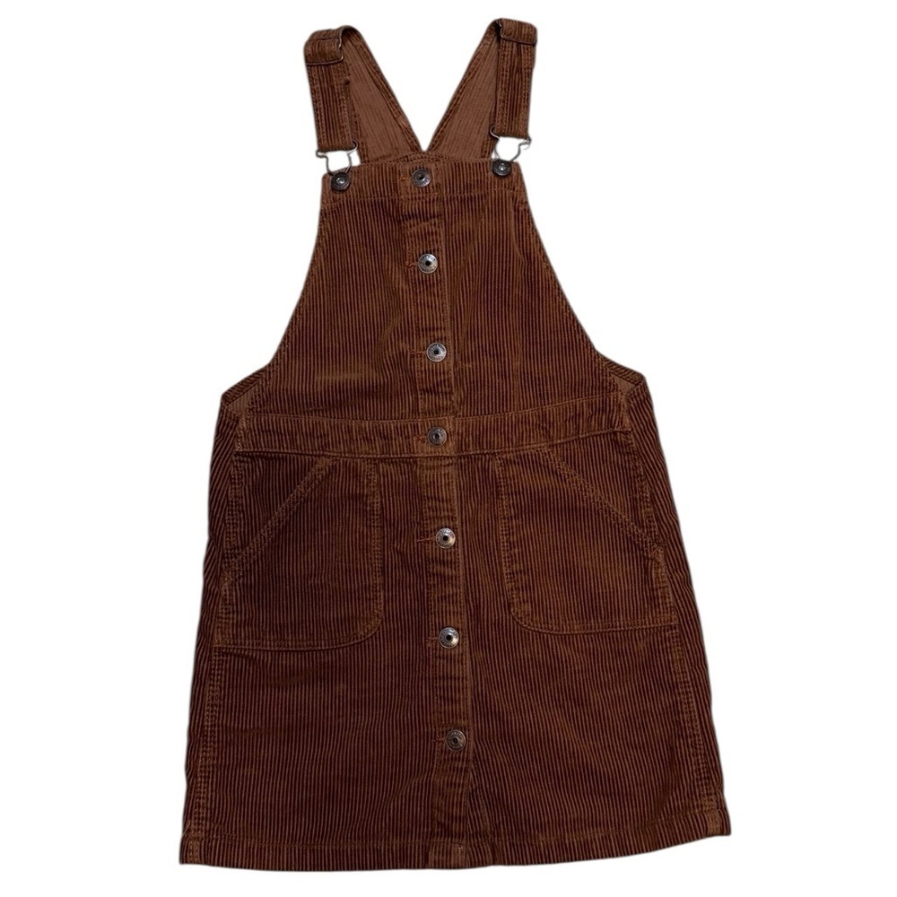 Vintage OshKosh B’gosh Vestbak Corduroy Overall Pinafore Dress Brown Ch Size 10